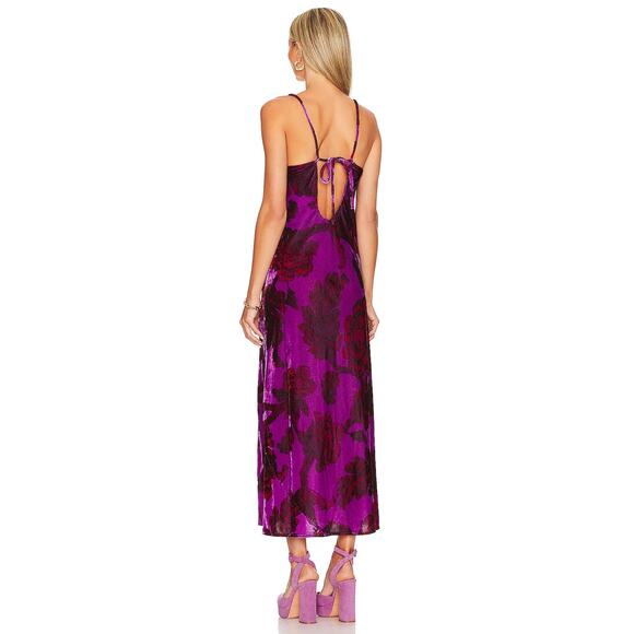 Rhode Jemima Dress in Camellia Vine Crocus Size 4‎ Velvet Midi - Picture 3 of 7